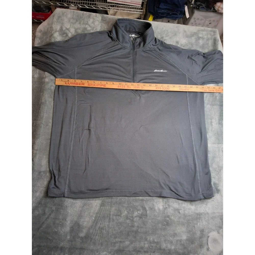 Eddie Bauer Mens XL‎ FreeDry Quarter Zip Pullover Gray Long Sleeve Golf Hiking